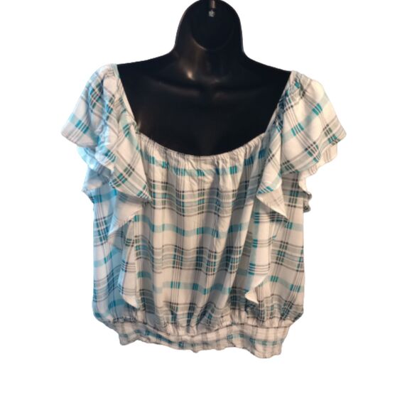 Ana Women's Size XXLT Naples Stripes Pull Over Ruffle Top -NWT - Picture 2 of 8